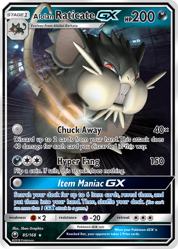 Alolan Raticate-GX 085/187 Rare Holo GX