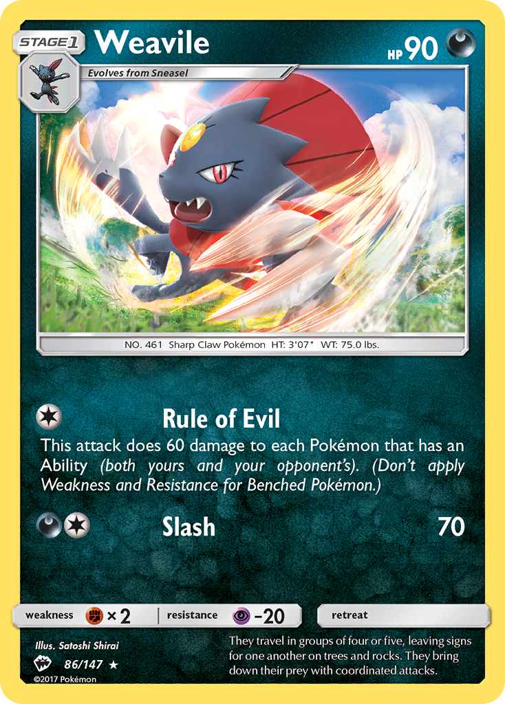 Weavile 086/177 Rare