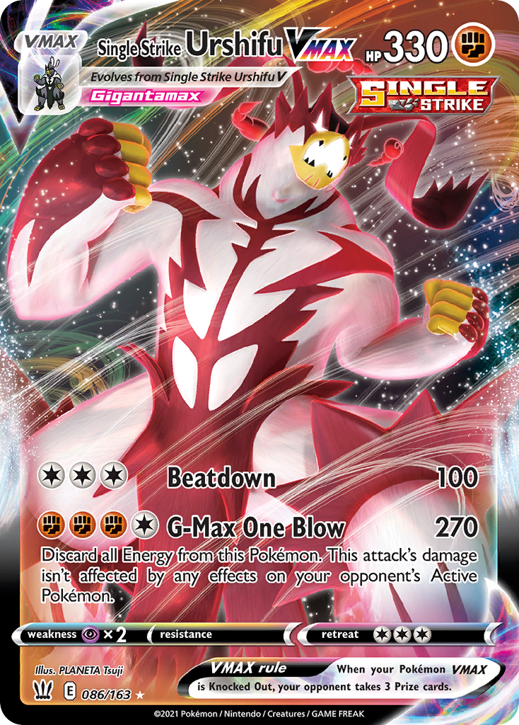 Single Strike Urshifu VMAX 086/183 Rare Holo VMAX