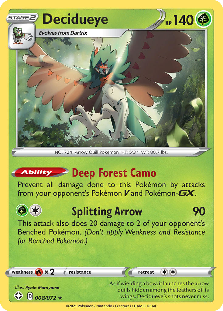 Decidueye 008/73 Rare Holo