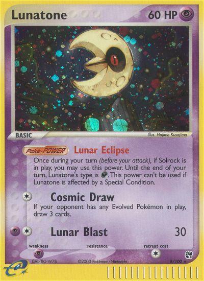 Lunatone 008/100 Rare Holo