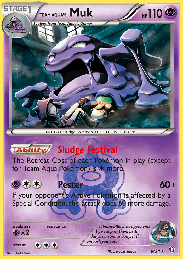 Team Aqua's Muk 008/34 Rare Holo