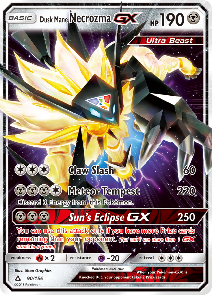 Dusk Mane Necrozma-GX 090/178 Rare Holo GX
