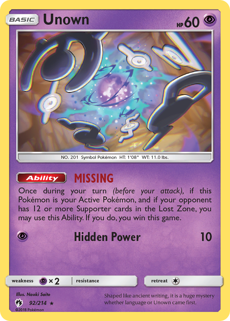 Unown 092/240 Rare