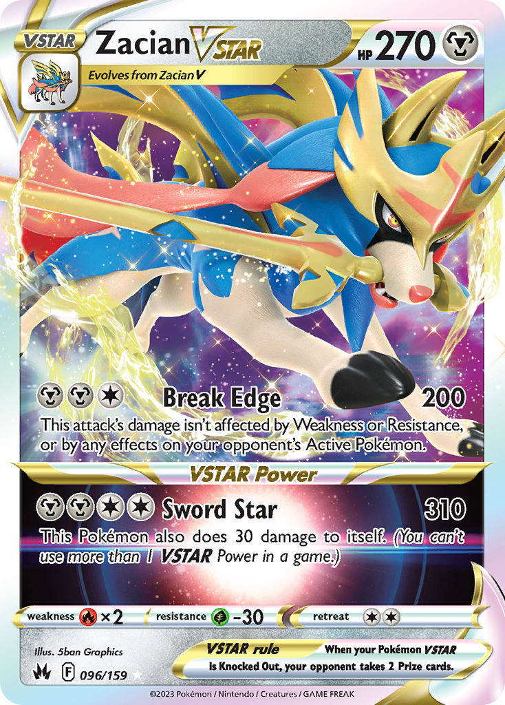 Zacian VSTAR 096/160 Rare Holo VSTAR