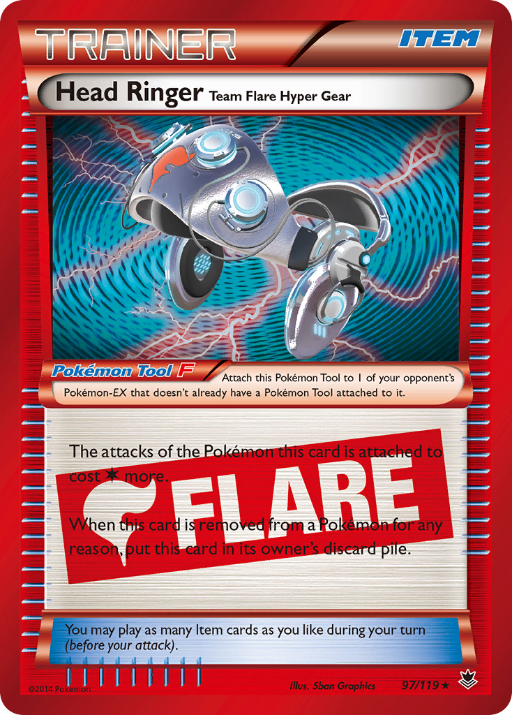Head Ringer Team Flare Hyper Gear 097/124 Rare Holo
