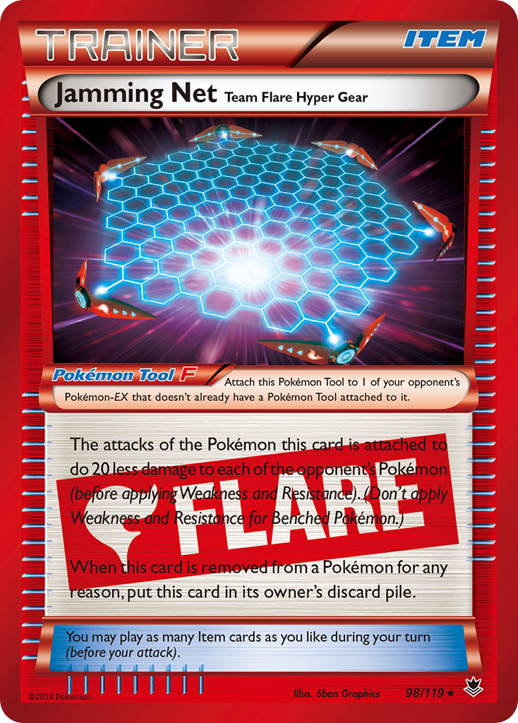 Jamming Net Team Flare Hyper Gear 098/124 Rare Holo