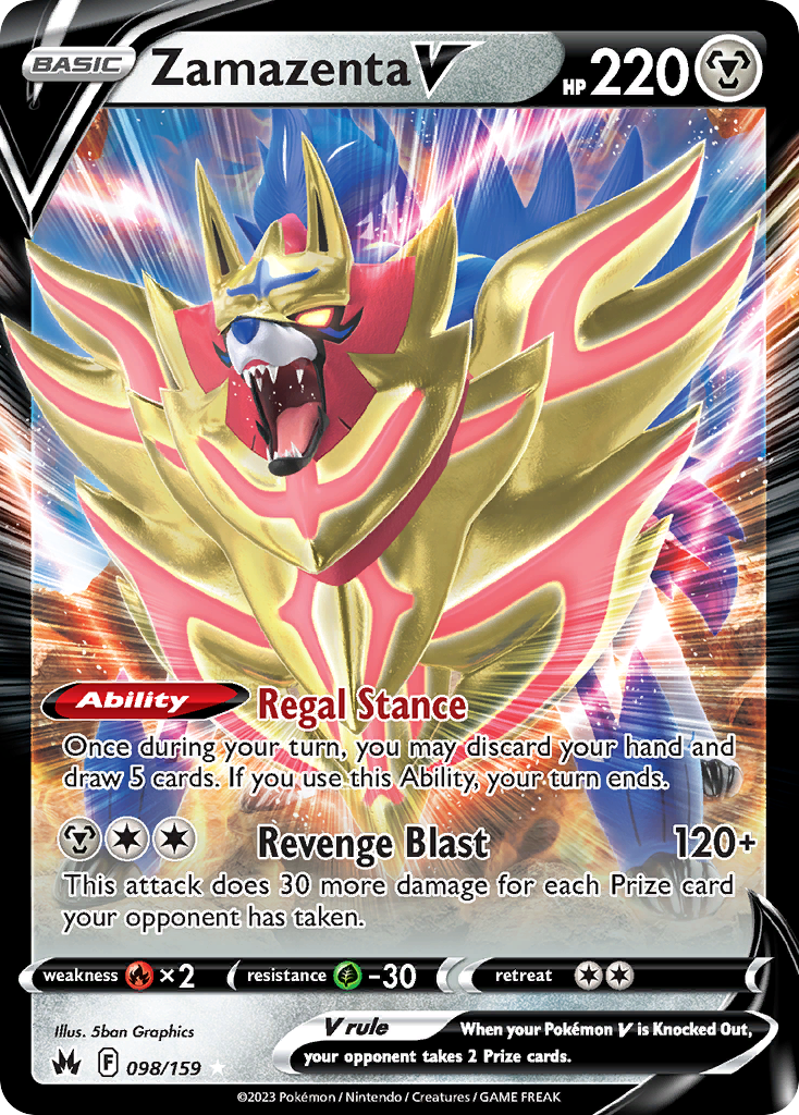Zamazenta V 098/160 Rare Holo V