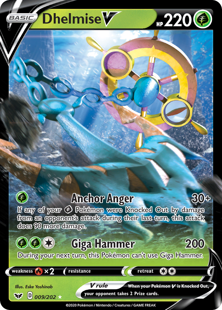 Dhelmise V 009/216 Rare Holo V