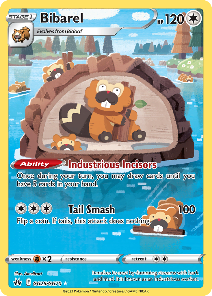 Bibarel 025/70 Trainer Gallery Rare Holo