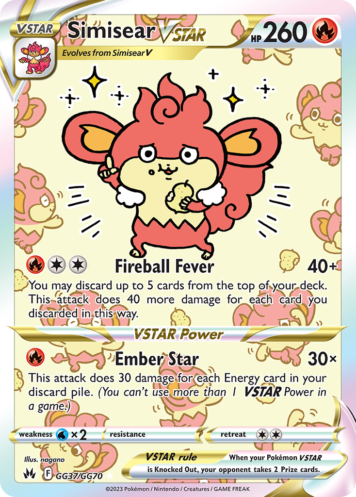 Simisear VSTAR 037/70 Rare Holo VSTAR