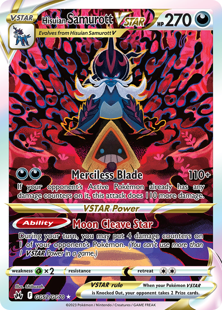 Hisuian Samurott VSTAR 052/70 Rare Holo VSTAR