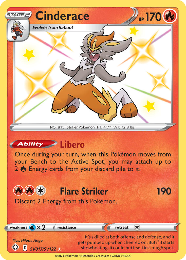 Cinderace 017/122 Rare Shiny