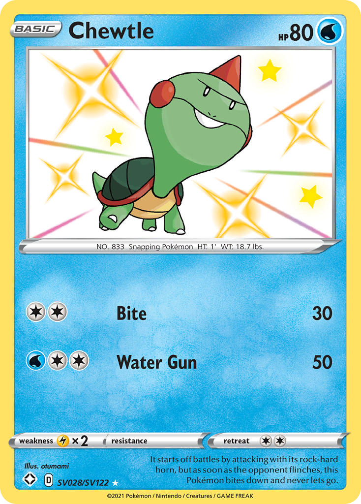 Chewtle 028/122 Rare Shiny