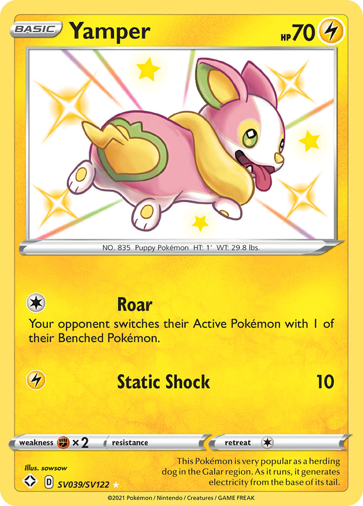 Yamper 039/122 Rare Shiny