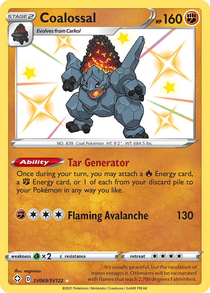 Coalossal 069/122 Rare Shiny