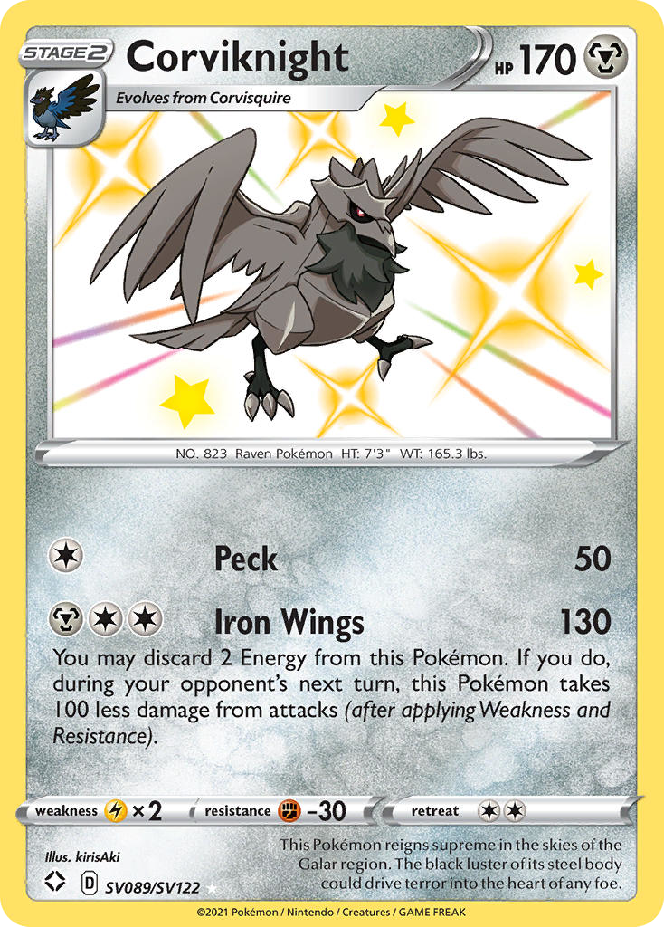 Corviknight 089/122 Rare Shiny