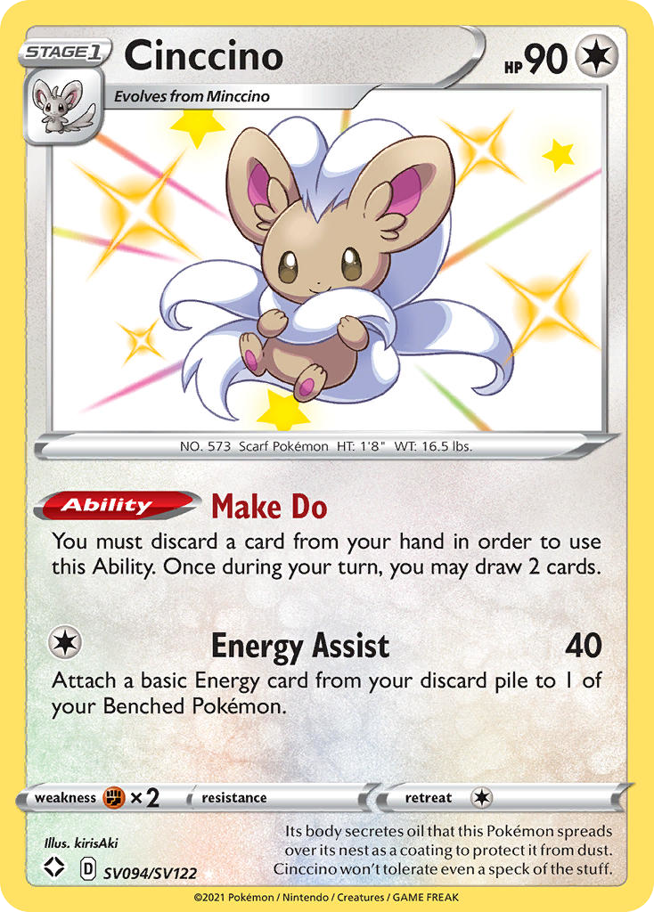 Cinccino 094/122 Rare Shiny