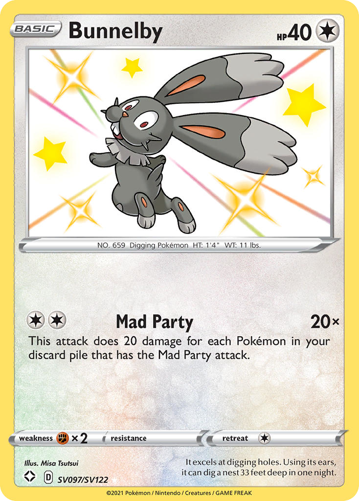 Bunnelby 097/122 Rare Shiny