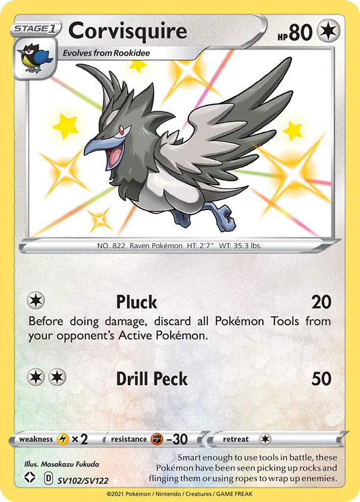 Corvisquire 102/122 Rare Shiny