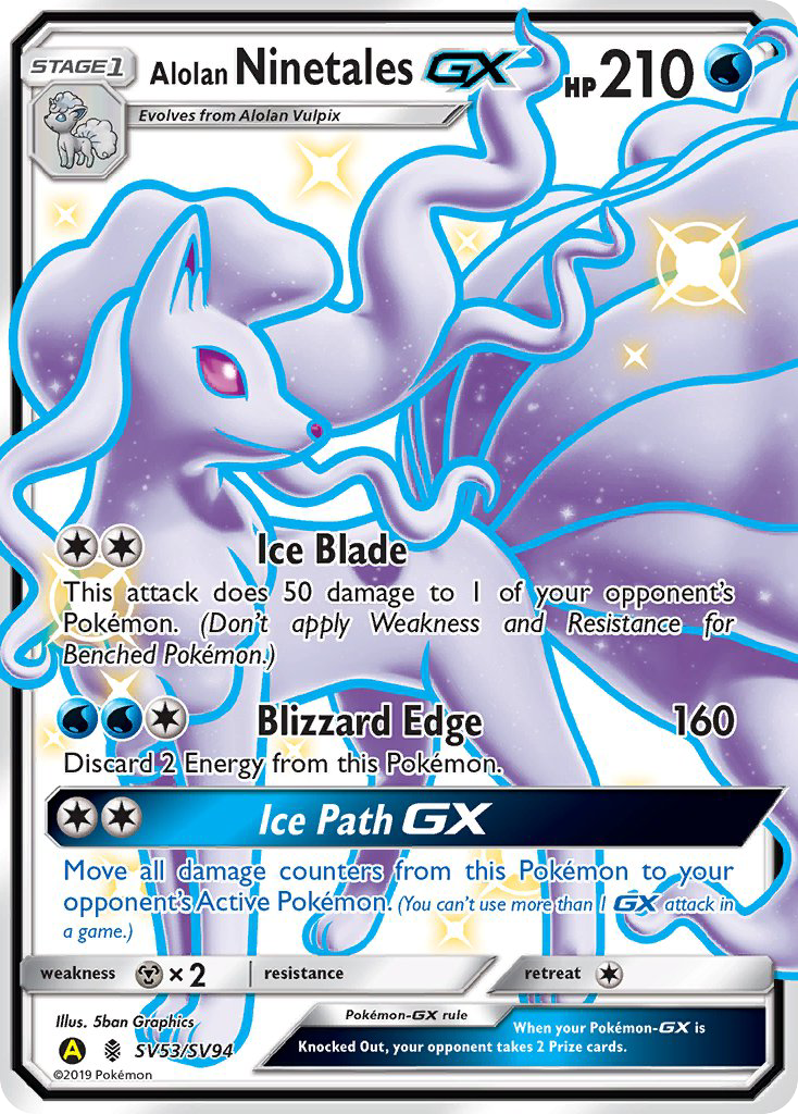 Alolan Ninetales-GX 053/94 Rare Shiny GX